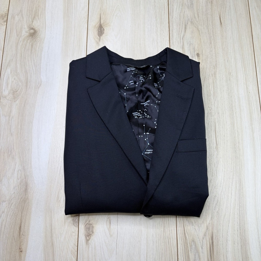 Kirrin Finch Androgynous 100% Wool Blazer Black Size XL Constellation Print